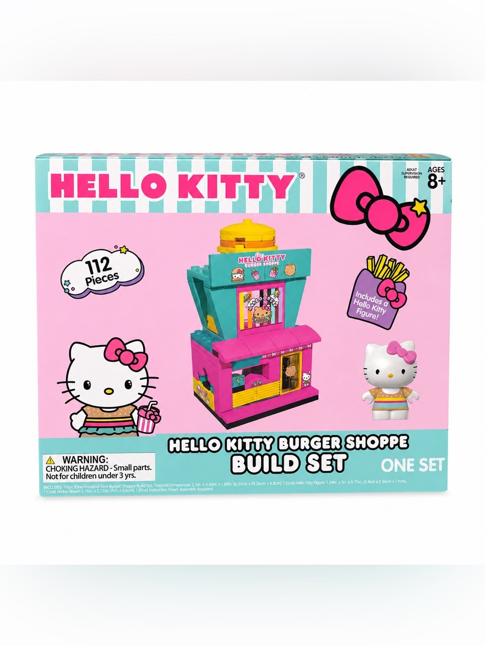 Hello Kitty Burger Shoppe Build Set 112 Pieces Includes Hello Kitty Figure NEW
